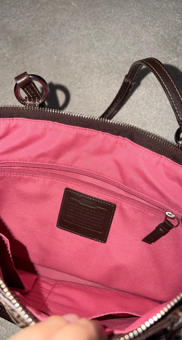 Coach Kadın Kahverengi Deri Baskılı Günlük Çanta - Görsel 3