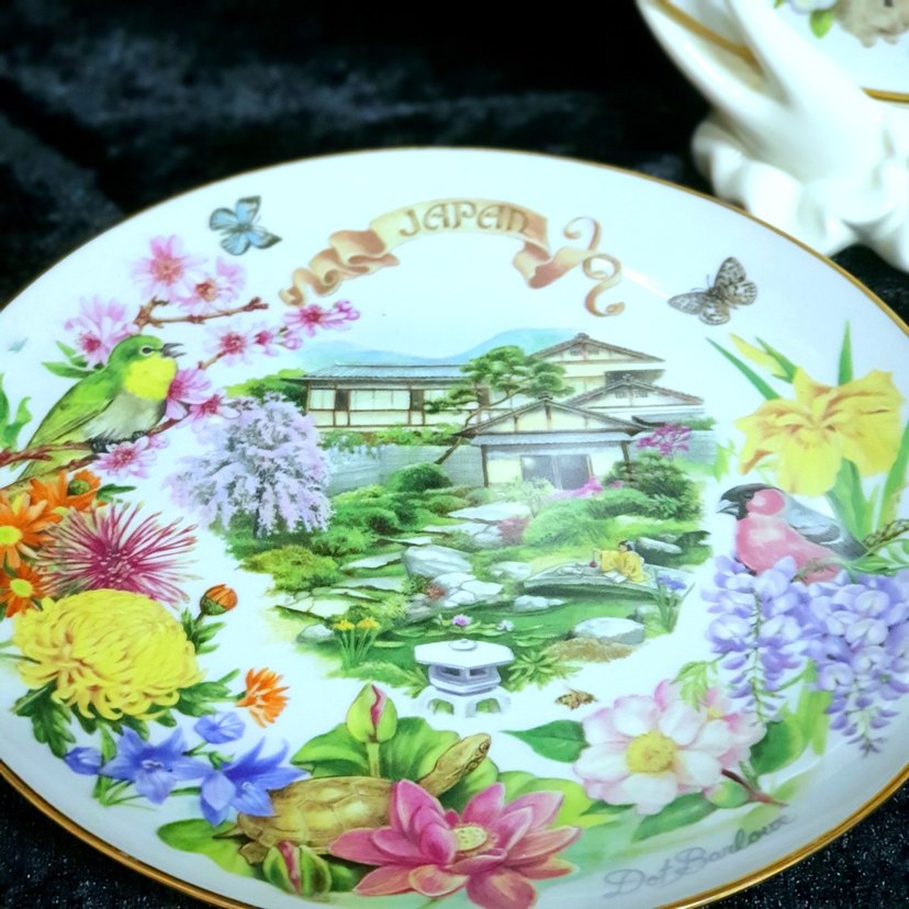 Çiçek Desenli Renkli Dekoratif Tabak Seti - Görsel 3