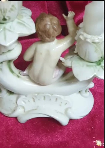 Cift kollu Melek Figürlü Şamdan - Görsel 5