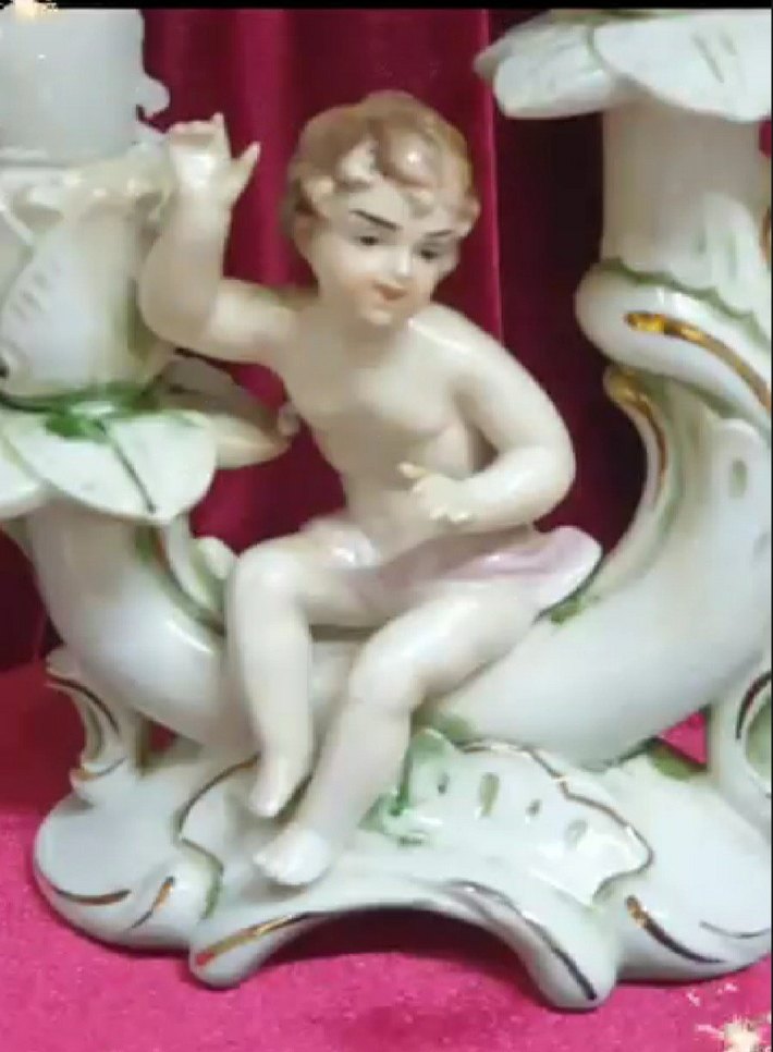 Cift kollu Melek Figürlü Şamdan - Görsel 3