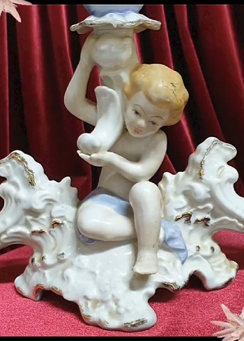 Beyaz Melek Figürlü 3 kollu Şamdan - Görsel 7