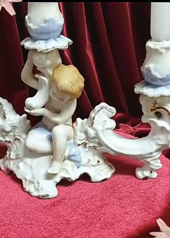 Beyaz Melek Figürlü 3 kollu Şamdan - Görsel 3