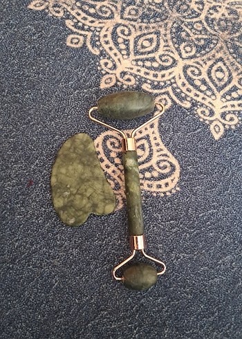 Doğal Yeşim Taşı Yüz Masaj Aleti ve Guasha - Görsel 2