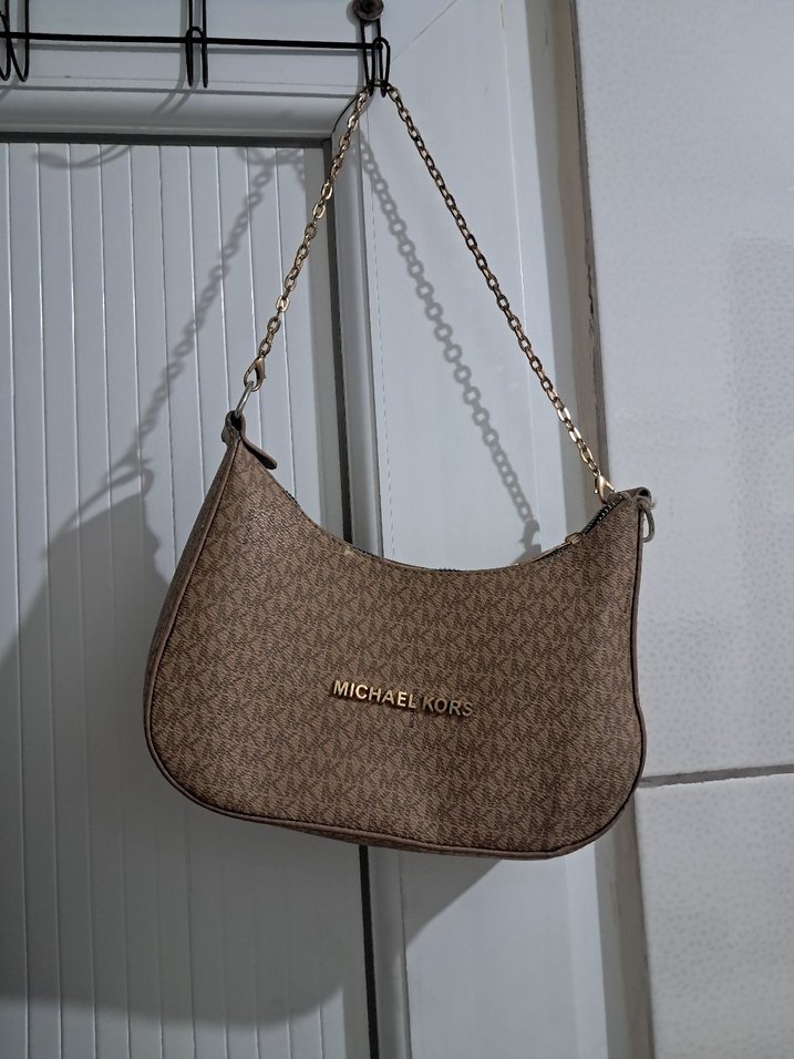 Zincir Detaylı Kahverengi Yılan Desenli Deri Çanta - Görsel 3