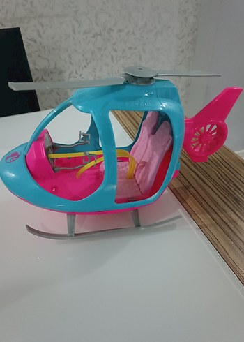 Barbie Renkli Pembe-Mavi Oyuncak Helikopter - Görsel 4