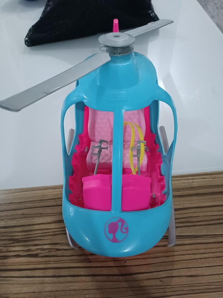 Barbie Renkli Pembe-Mavi Oyuncak Helikopter - Görsel 3