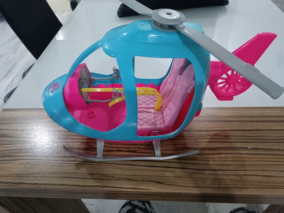 Barbie Renkli Pembe-Mavi Oyuncak Helikopter - Görsel 2