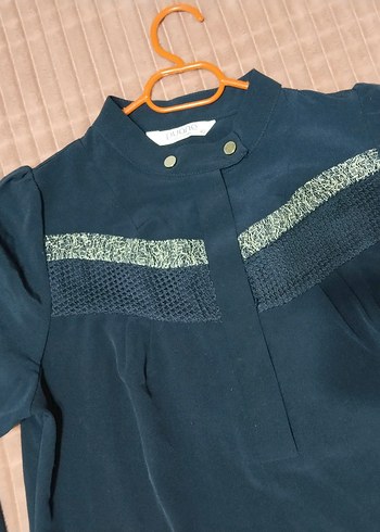 Düğmeli lacivert Uzun Kollu Kadın Tunik - Görsel 5