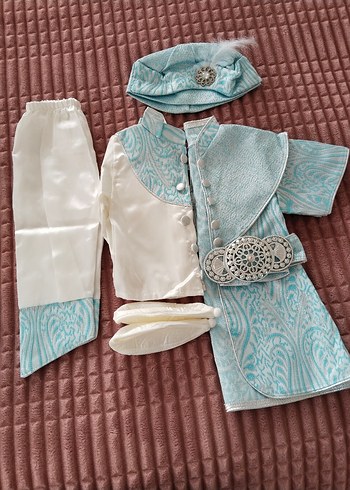 Turkuaz Nakışlı Bohem Çocuk Kostümü - Görsel 8