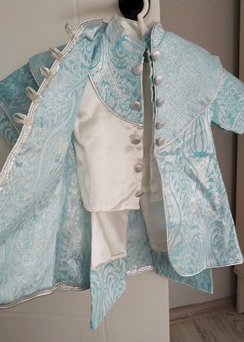 Turkuaz Nakışlı Bohem Çocuk Kostümü - Görsel 3