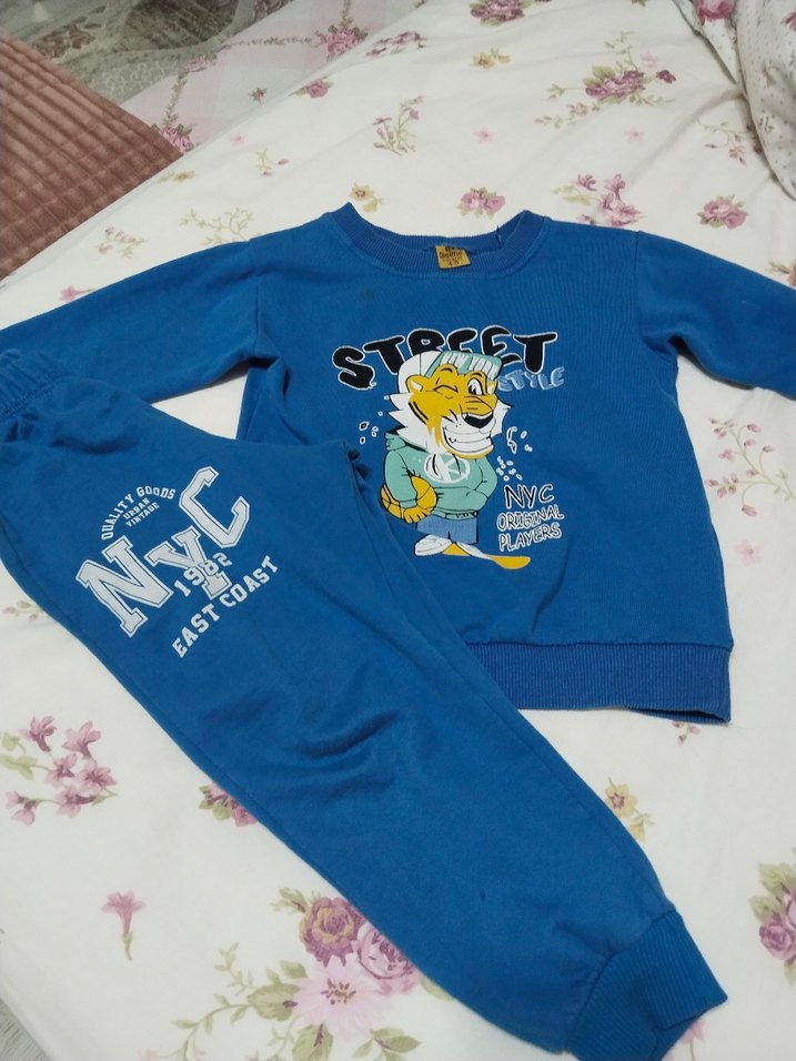 Erkek Çocuk Renkli Baskılı Sweatshirt Takımı - Görsel 2