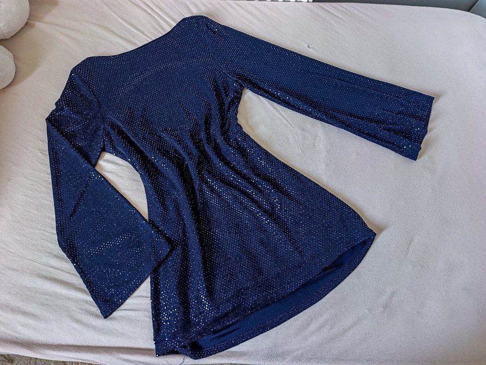 Parlak Mini Lacivert Tansy Sırt Dekolteli Elbise - Görsel 2