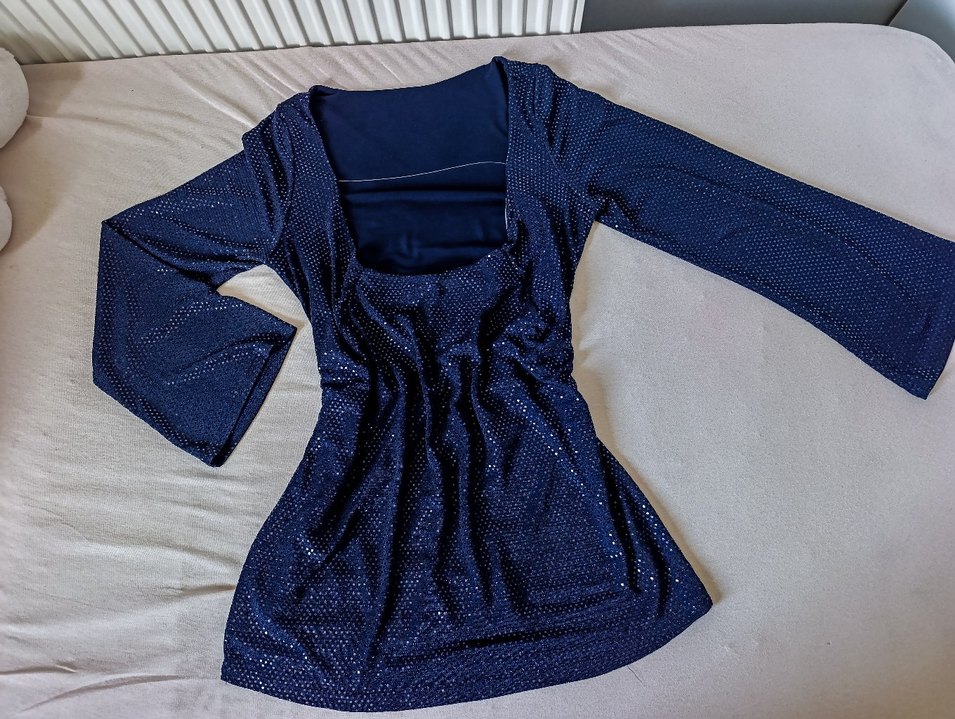 Parlak Mini Lacivert Tansy Sırt Dekolteli Elbise - Görsel 3