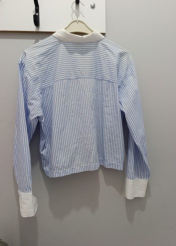 DEFACTO Mavi Çizgili Kadın Gömlek - Görsel 2