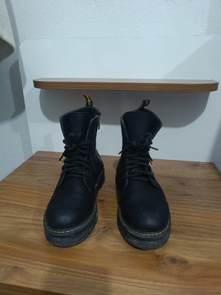 Nakışlı Siyah Yüksek Topuklu Punk Botlar - Görsel 3