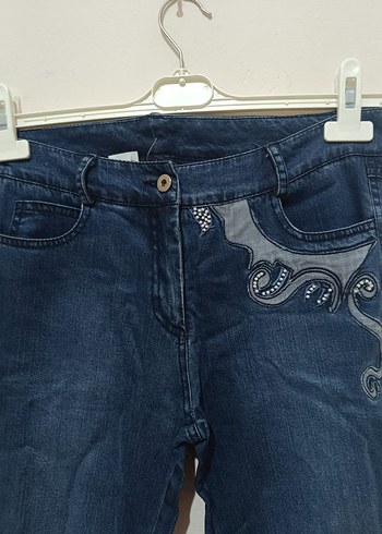 Kadın  Lacivert Dar Kesim Denim Pantolon - Görsel 2