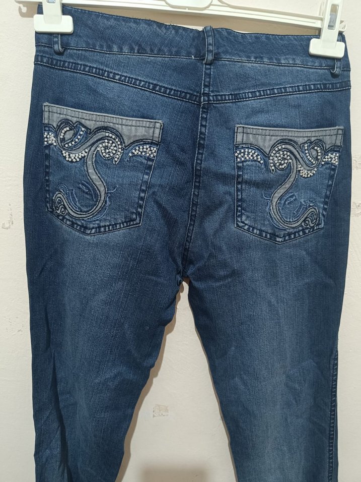 Kadın  Lacivert Dar Kesim Denim Pantolon - Görsel 3