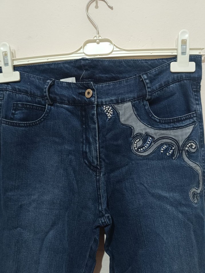 Kadın  Lacivert Dar Kesim Denim Pantolon - Görsel 2