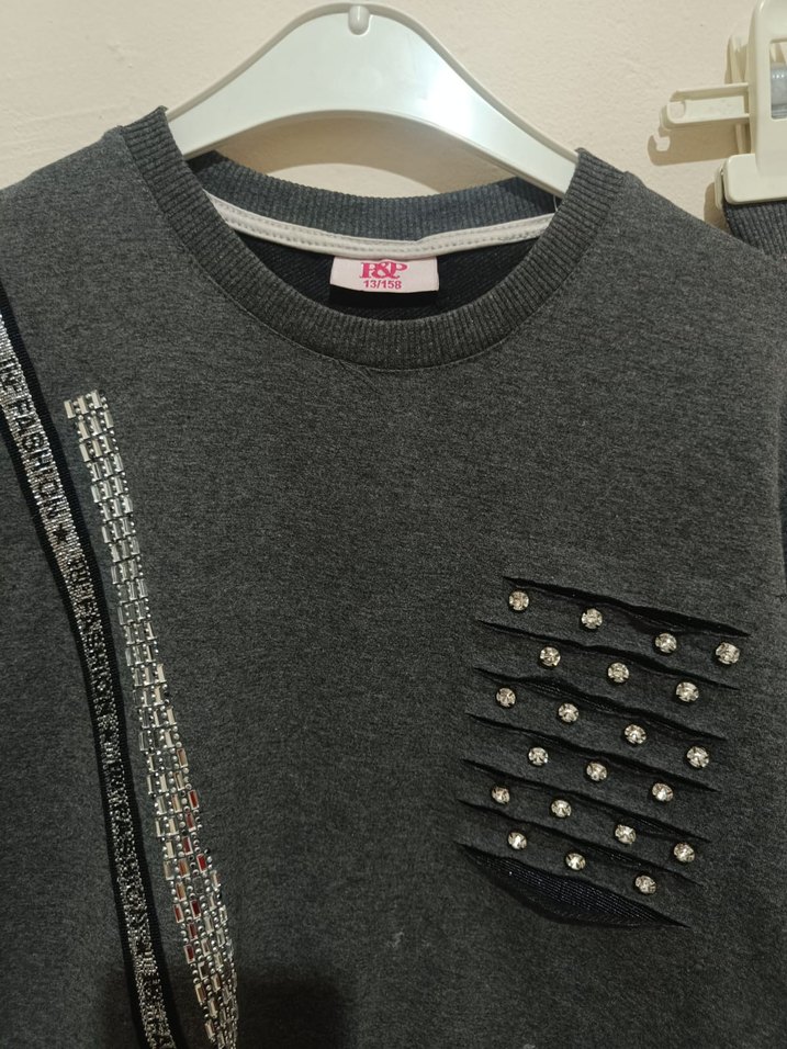 Gri kız çocuk Eşofman Takımı - Görsel 3