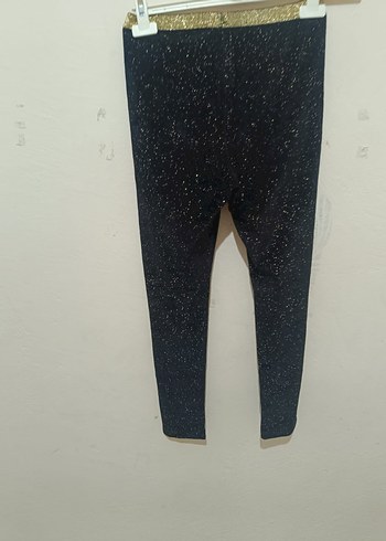 çocuk Siyah Simli Midi Tayt - Görsel 2