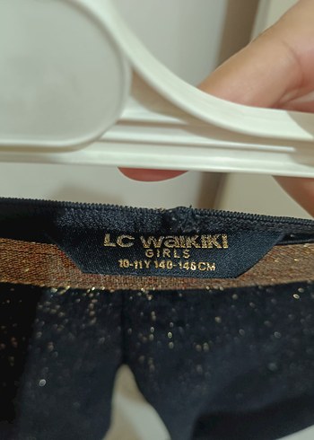 çocuk Siyah Simli Midi Tayt - Görsel 3