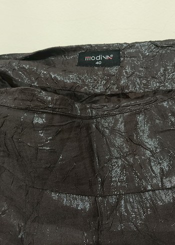 Düğmeli Kahverengi Yılan Derisi Desenli Deri Blazer - Görsel 6