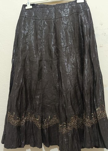 Düğmeli Kahverengi Yılan Derisi Desenli Deri Blazer - Görsel 4