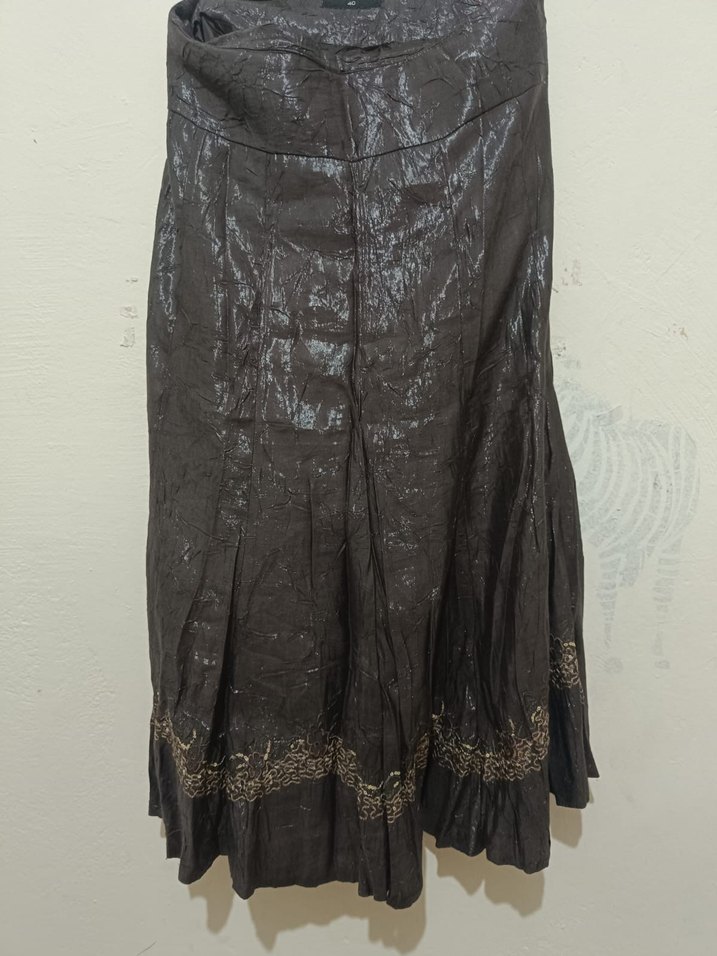 Düğmeli Kahverengi Yılan Derisi Desenli Deri Blazer - Görsel 5