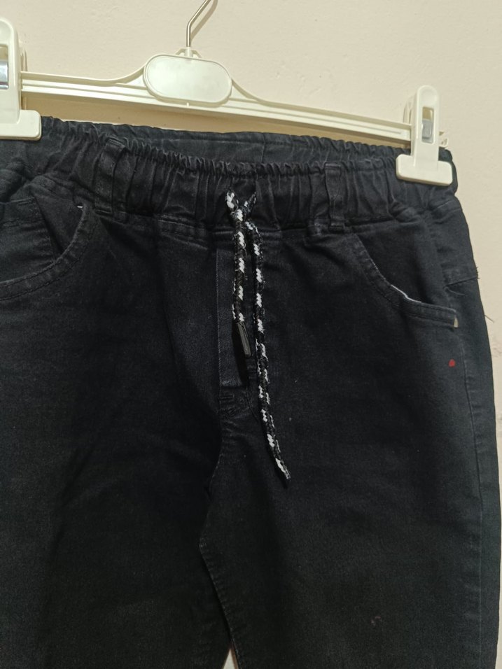 Erkek Çocuk Siyah Elastik Bel Denim Pantolon - Görsel 3