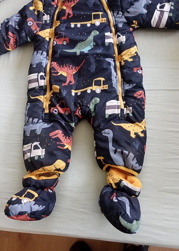 Fermuarlı  Hayvan Baskılı Bebek kar tulumu Hello bebe - Görsel 6