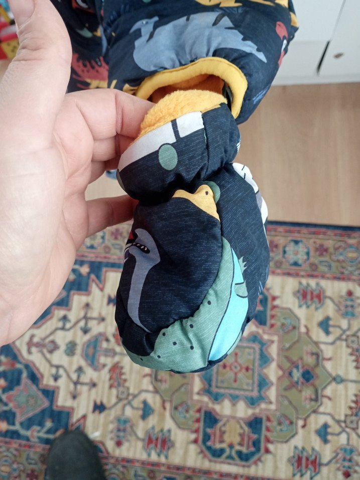 Fermuarlı  Hayvan Baskılı Bebek kar tulumu Hello bebe - Görsel 4