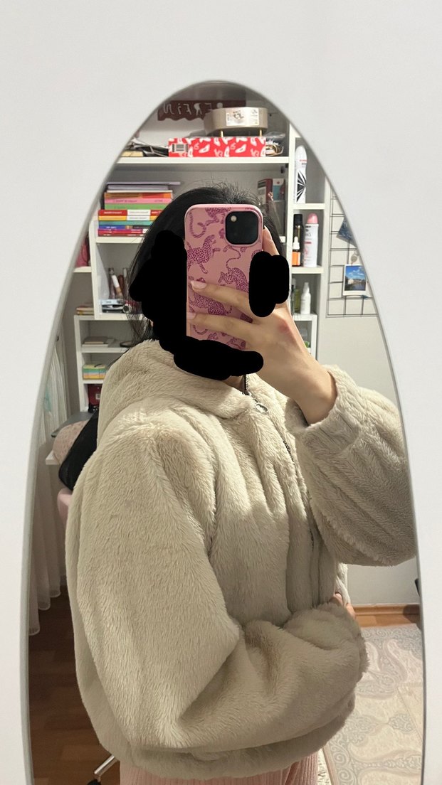 Bej Kadın Midi Boy Sıcak Ceket - Görsel 2