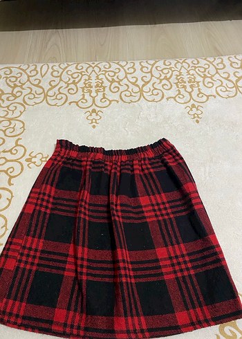 Kırmızı Kareli Midi Kadın Etek - Görsel 2