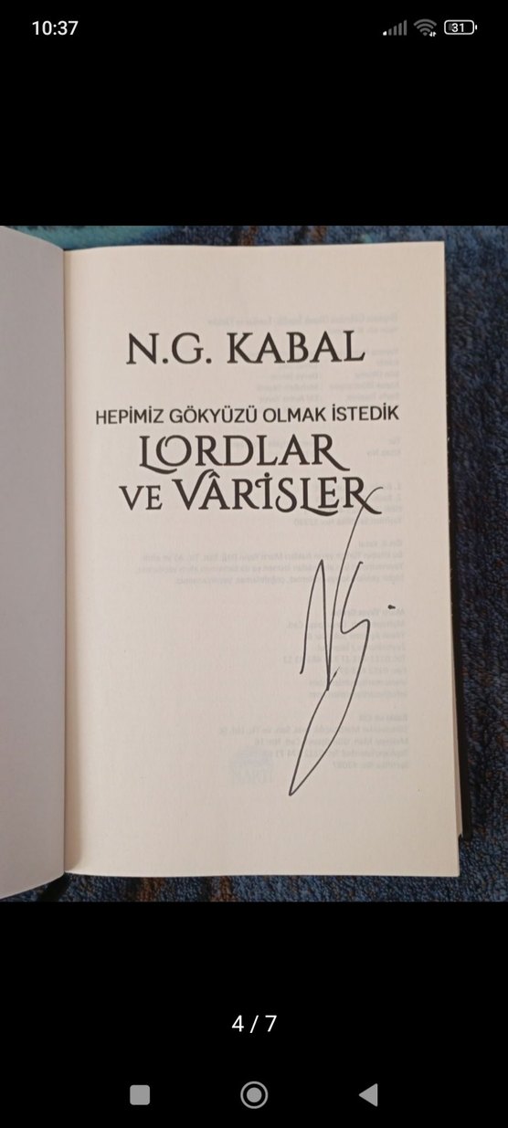 Lordlar ve Varisler - N.G. Kabal imzalı kitap - Görsel 4