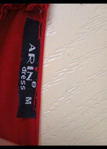 Kırmızı Drapeli Uzun Abiye Elbise - Görsel 3