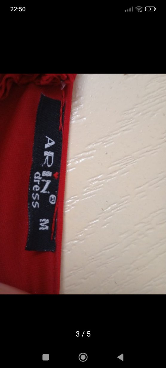 Kırmızı Drapeli Uzun Abiye Elbise - Görsel 3