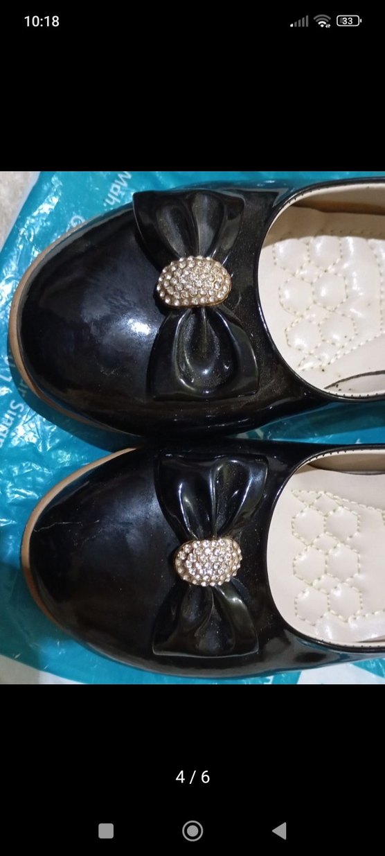 Kız Çocuk Siyah Tokalı Rugan Babet Ayakkabı - Görsel 4