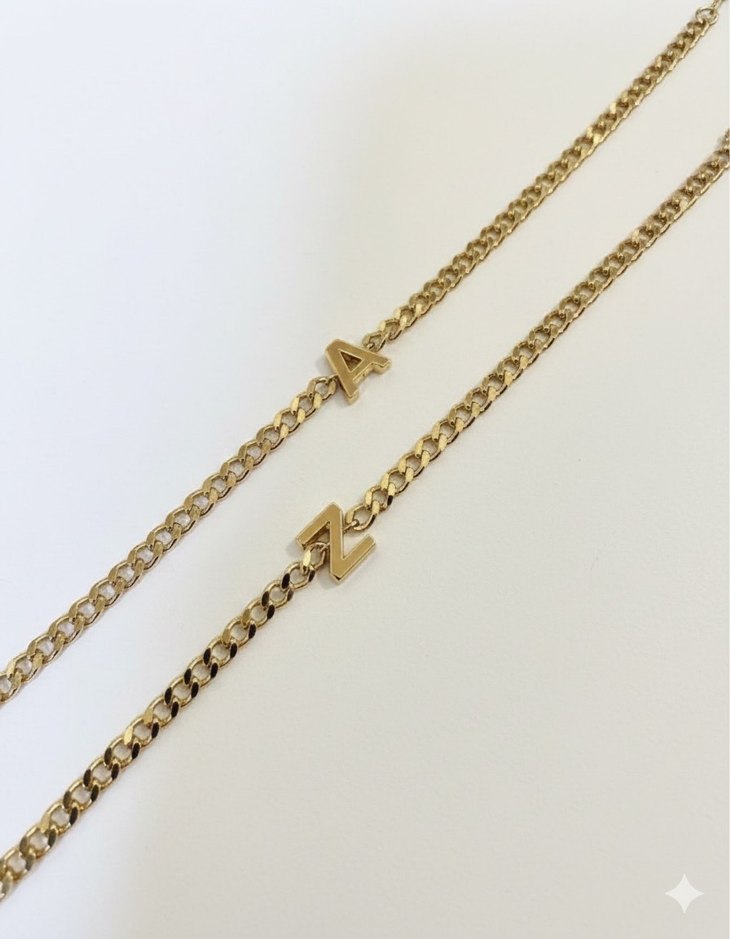 14K Altın Harf Bileklik - Görsel 2