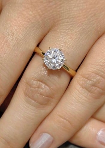 14K Altın 6 Tırnak Tektaş Yüzük - Görsel 3