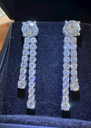 14K Altın Sallantılı Suyolu Küpe - Görsel 3