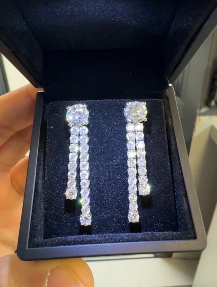 14K Altın Sallantılı Suyolu Küpe - Görsel 2