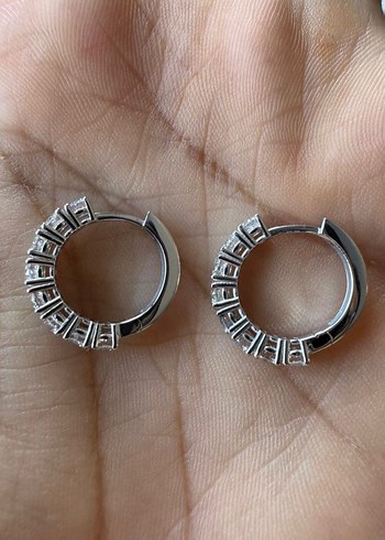 14K Altın Yarım Tur Halka Küpe - Görsel 2