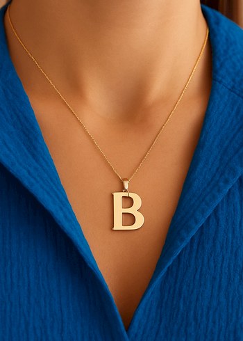 14K Altın Harf Kolyeler - Görsel 5