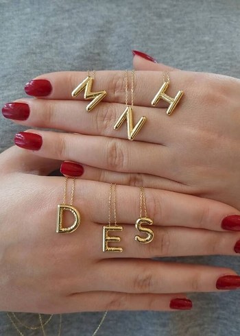 14K Altın Harf Kolyeler - Görsel 3