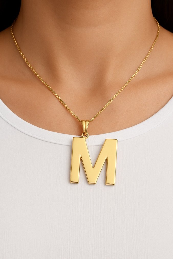 14K Altın Harf Kolyeler - Görsel 4