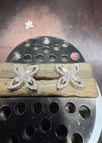 14K Altın 4 Yaprak Markiz Küpe - Görsel 5