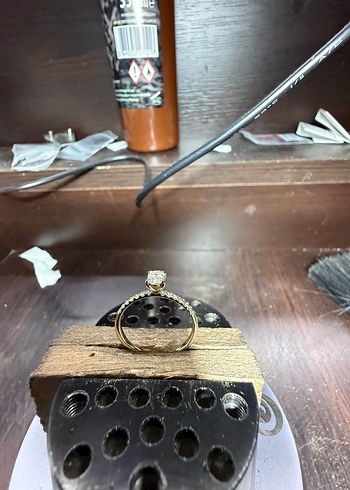 14K Altın Oval Tektaş Yüzük - Görsel 2