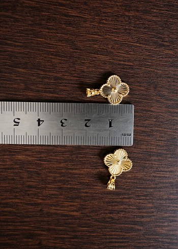 14K Altın Yonca Kolye Ucu - Görsel 3