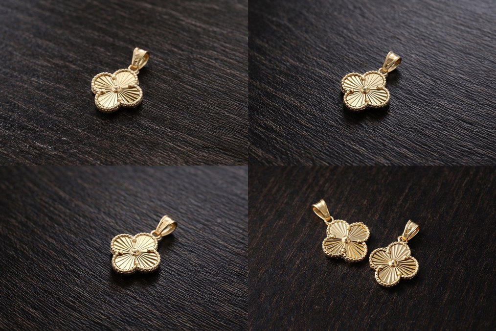 14K Altın Yonca Kolye Ucu - Görsel 2