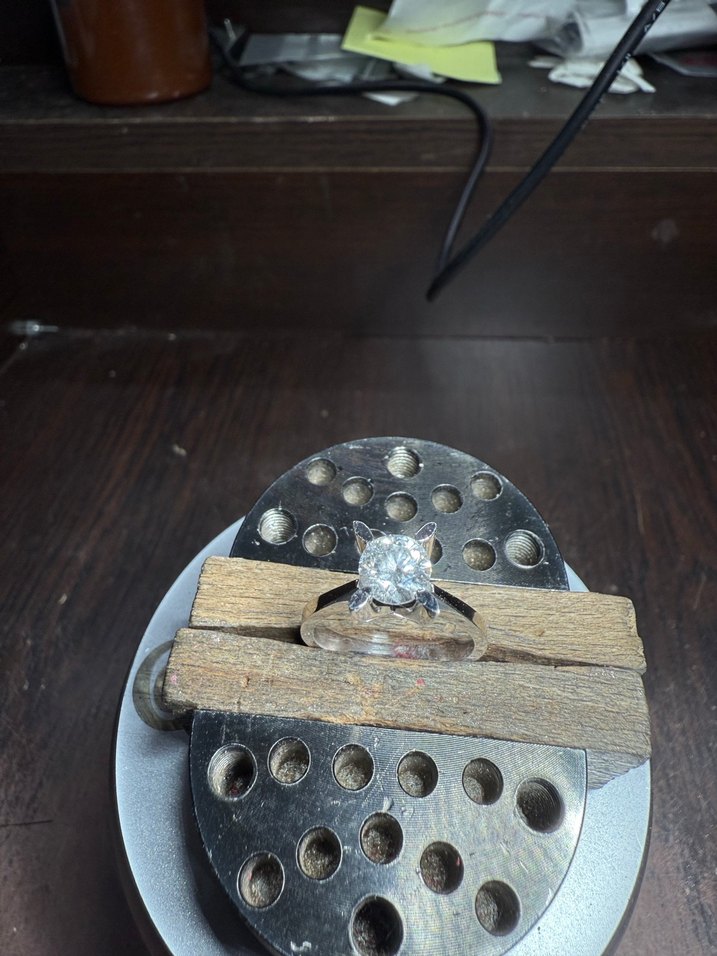 14K Altın Badem Tırnak Tek Taş Yüzük - Görsel 3